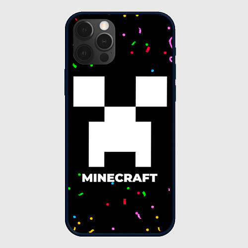 Чехол iPhone 12 Pro Max Minecraft конфети / 3D-Черный – фото 1