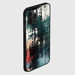 Чехол для iPhone 12 Pro Max Чёрно-красная ржавчина на белом фоне, цвет: 3D-черный — фото 2