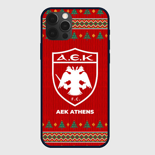 Чехол iPhone 12 Pro Max AEK Athens new year / 3D-Черный – фото 1