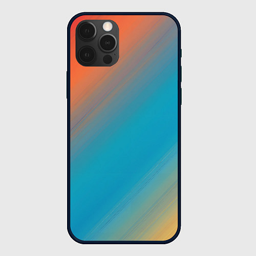 Чехол iPhone 12 Pro Max Сине-оранжевый градиент / 3D-Черный – фото 1