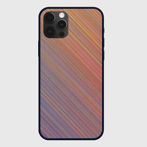 Чехол iPhone 12 Pro Max Градиент в полоску / 3D-Черный – фото 1