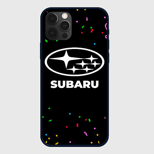 Чехол iPhone 12 Pro Max Subaru конфети / 3D-Черный – фото 1