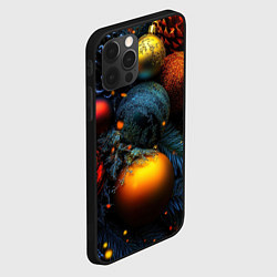 Чехол для iPhone 12 Pro Max Текстурные новогодние шары, цвет: 3D-черный — фото 2