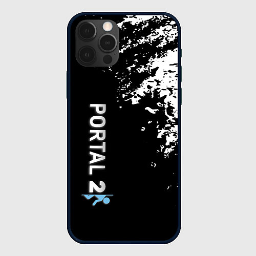 Чехол iPhone 12 Pro Max Portal краски черно белый / 3D-Черный – фото 1