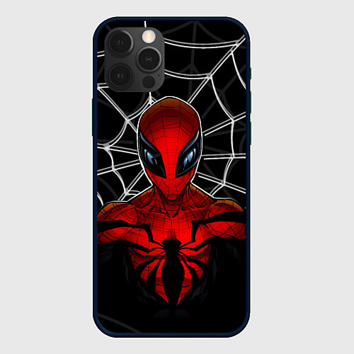 Чехол iPhone 12 Pro Max Человек паук игра / 3D-Черный – фото 1
