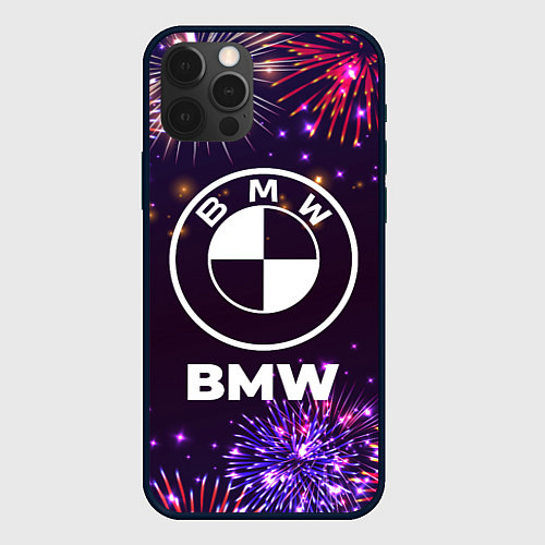 Чехол iPhone 12 Pro Max Праздничный BMW / 3D-Черный – фото 1