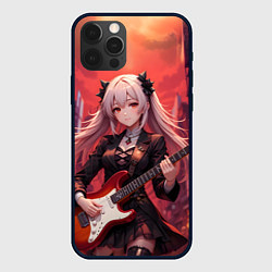 Чехол iPhone 12 Pro Max Девочка с электрогитарой аниме