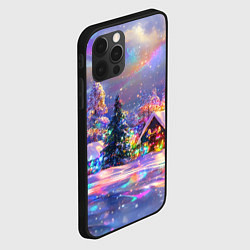 Чехол для iPhone 12 Pro Max Дух рождества - зимние домики, цвет: 3D-черный — фото 2