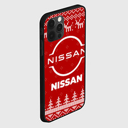 Чехол для iPhone 12 Pro Max Новогодний Nissan с оленями, цвет: 3D-черный — фото 2