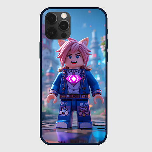 Чехол iPhone 12 Pro Max Roblox pink hair / 3D-Черный – фото 1