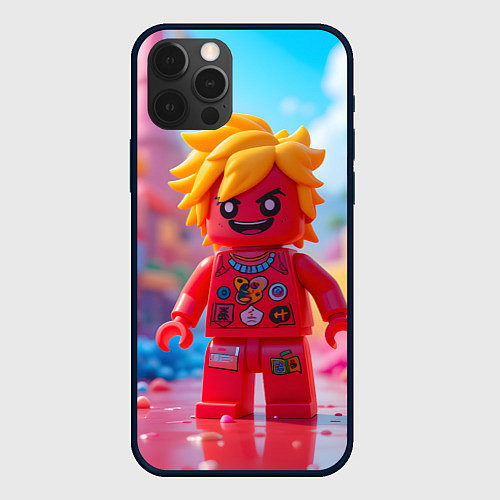 Чехол iPhone 12 Pro Max Роблокс с желтыми волосами / 3D-Черный – фото 1