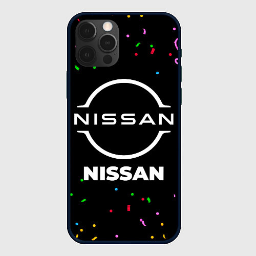 Чехол iPhone 12 Pro Max Nissan конфети / 3D-Черный – фото 1