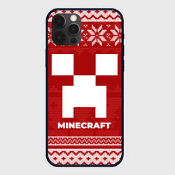 Чехол для iPhone 12 Pro Max Новогодний Minecraft, цвет: 3D-черный