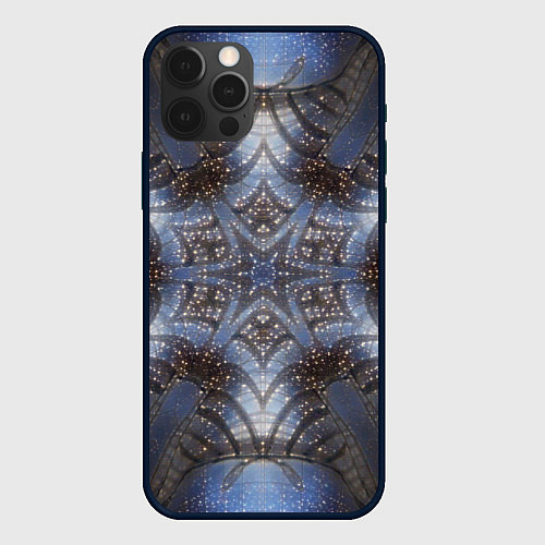 Чехол iPhone 12 Pro Max Снежинка в космосе / 3D-Черный – фото 1