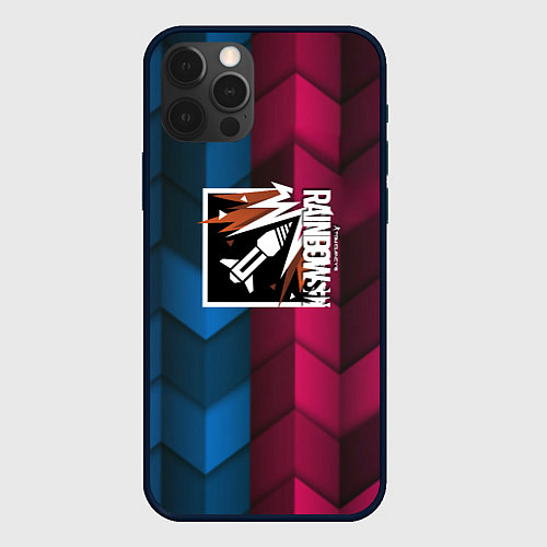 Чехол iPhone 12 Pro Max Rainbow six abstract / 3D-Черный – фото 1