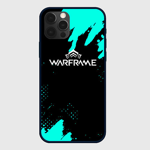 Чехол iPhone 12 Pro Max Warframe краски голубые / 3D-Черный – фото 1