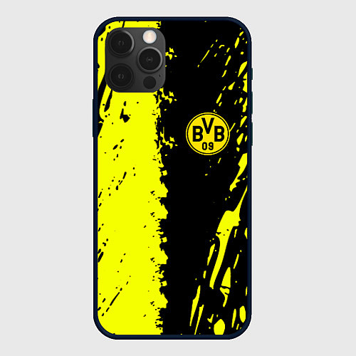 Чехол iPhone 12 Pro Max Borussia краски текстура / 3D-Черный – фото 1