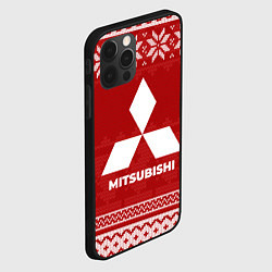 Чехол для iPhone 12 Pro Max Новогодний Mitsubishi, цвет: 3D-черный — фото 2