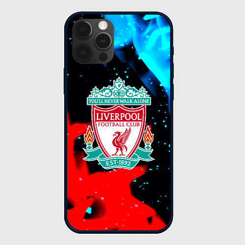 Чехол iPhone 12 Pro Max Liverpool fire steel / 3D-Черный – фото 1