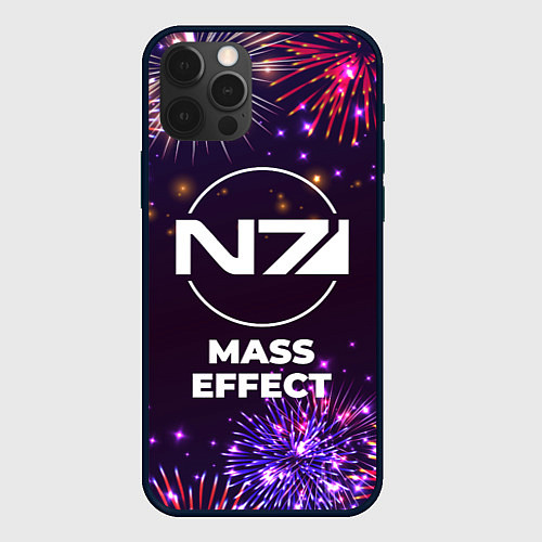 Чехол iPhone 12 Pro Max Праздничный Mass Effect / 3D-Черный – фото 1