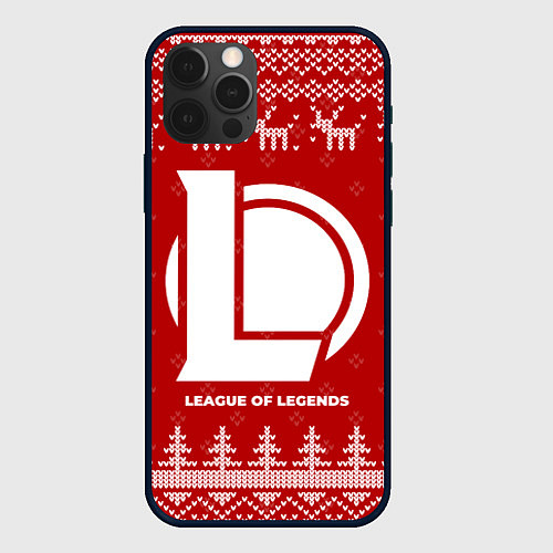 Чехол iPhone 12 Pro Max Новогодний League of Legends с оленями / 3D-Черный – фото 1