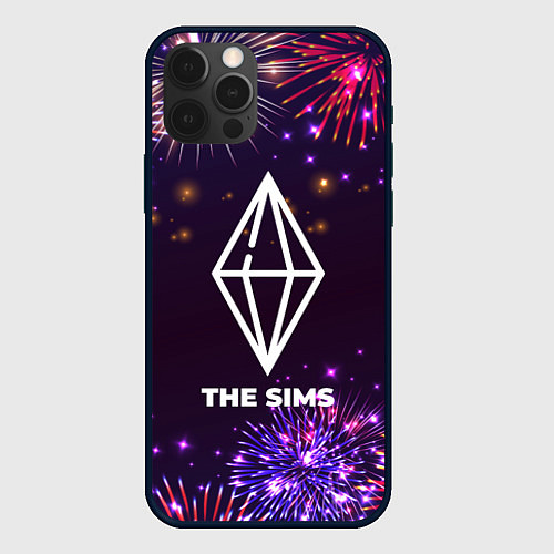 Чехол iPhone 12 Pro Max Праздничный The Sims / 3D-Черный – фото 1