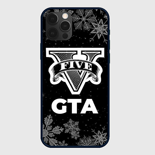 Чехол iPhone 12 Pro Max Снежный GTA / 3D-Черный – фото 1