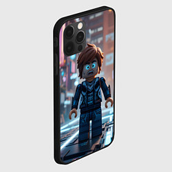 Чехол для iPhone 12 Pro Max Roblox испуганный человечек, цвет: 3D-черный — фото 2