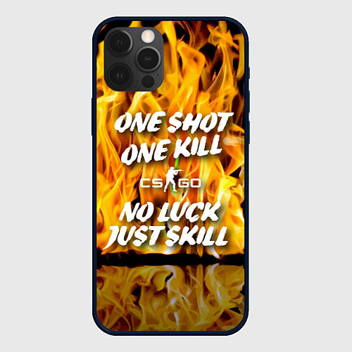 Чехол iPhone 12 Pro Max Counter Strike - motto flame / 3D-Черный – фото 1