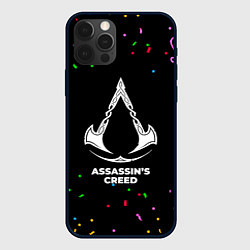 Чехол для iPhone 12 Pro Max Assassins Creed конфети, цвет: 3D-черный