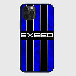 Чехол для iPhone 12 Pro Max Exeed - синие полосы, цвет: 3D-черный