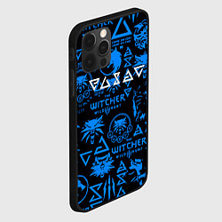 Чехол для iPhone 12 Pro Max The Witcher logo pattern, цвет: 3D-черный — фото 2