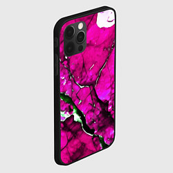 Чехол для iPhone 12 Pro Max Розовый треснувший камень, цвет: 3D-черный — фото 2
