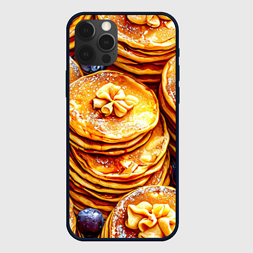 Чехол iPhone 12 Pro Max Блинчики / 3D-Черный – фото 1