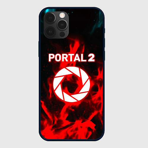 Чехол iPhone 12 Pro Max Portal flame steel game / 3D-Черный – фото 1