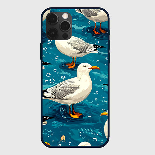 Чехол iPhone 12 Pro Max Чайка / 3D-Черный – фото 1