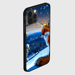 Чехол для iPhone 12 Pro Max Лисичка в зимнем лесу, цвет: 3D-черный — фото 2