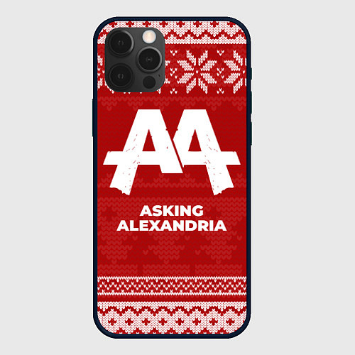 Чехол iPhone 12 Pro Max Новогодний Asking Alexandria / 3D-Черный – фото 1