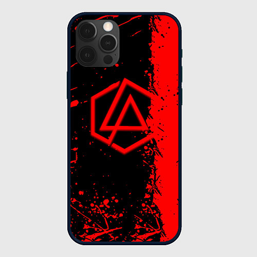 Чехол iPhone 12 Pro Max Linkin park краски всплеск текстура / 3D-Черный – фото 1