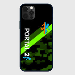 Чехол для iPhone 12 Pro Max Portal camo steel geometry, цвет: 3D-черный