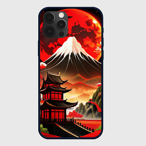 Чехол iPhone 12 Pro Max Коллаж Японской природы / 3D-Черный – фото 1