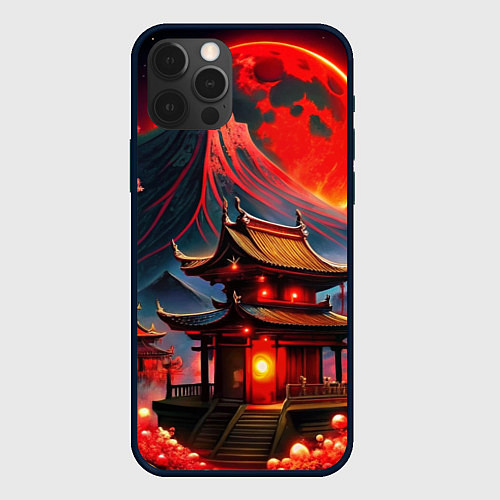 Чехол iPhone 12 Pro Max Japan red nature / 3D-Черный – фото 1