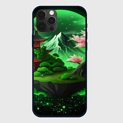 Чехол для iPhone 12 Pro Max Green nature Japan, цвет: 3D-черный