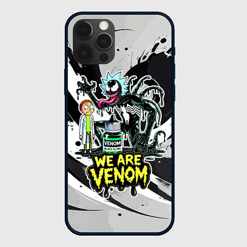 Чехол iPhone 12 Pro Max Rick-Venom and Morty - meme / 3D-Черный – фото 1