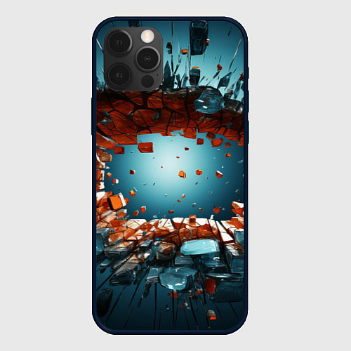 Чехол iPhone 12 Pro Max Объемная дыра из частиц / 3D-Черный – фото 1