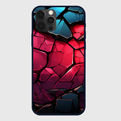 Чехол для iPhone 12 Pro Max Текстурные плиты друг на друге, цвет: 3D-черный