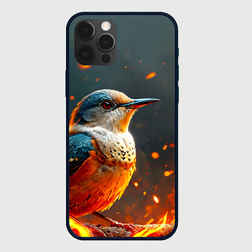 Чехол iPhone 12 Pro Max Кукушка в огне / 3D-Черный – фото 1
