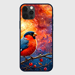 Чехол iPhone 12 Pro Max Снегирь и космос