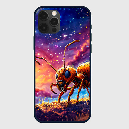 Чехол iPhone 12 Pro Max Муравей в космосе / 3D-Черный – фото 1