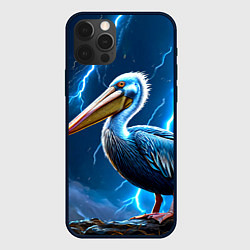 Чехол для iPhone 12 Pro Max Пеликан и молния, цвет: 3D-черный